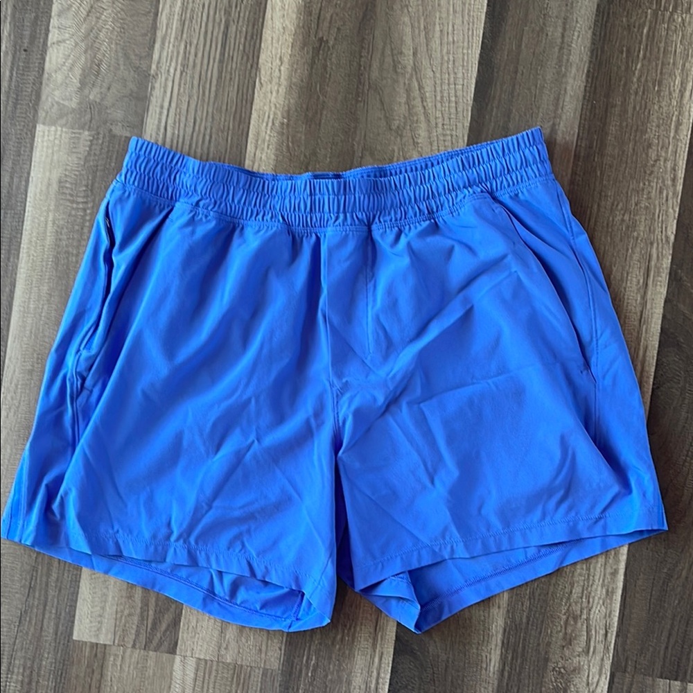 Lululemon blue pace breaker linerless short 5”